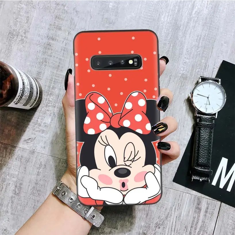 BA182-5 Черный чехол с Минни Маус для телефона samsung Galaxy S10+ Plus Lite Note 10 9 8 S9 S8 J4 J6+ Plus S7 S6 Edge Capa - Цвет: BA182-5