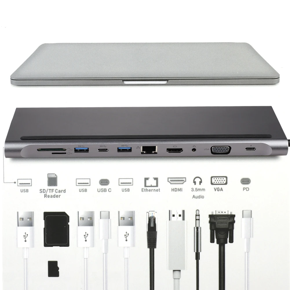 11 в 1 usb-хаб C концентратор для Мульти USB 3,0 HDMI адаптер док-станция USB-C type C 3,1 разветвитель 3 порта USB C концентратор для MacBook Pro Аксессуары