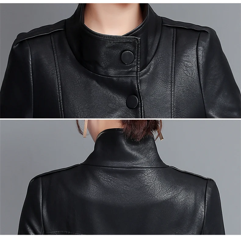 Женская кожаная куртка X-long, Осень-зима, кожаный Тренч, модная женская куртка из искусственной кожи с поясом размера плюс 5XL