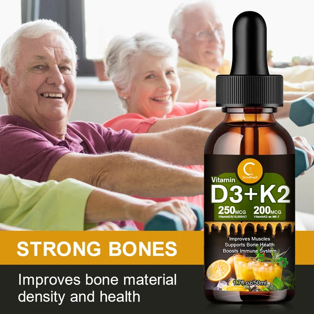 Greenpeople Vitamin K2 Mk7 Drops Osteoporosis Supplement  Diuretic Liver Detoxification Supports Immune Health Vitamin D3 Drops 5