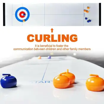 

Sports Portable Travel Mini Toys Tabletop Ball Game Kids Training Set Bar Table Curling Adult Family School Bowling C7J3