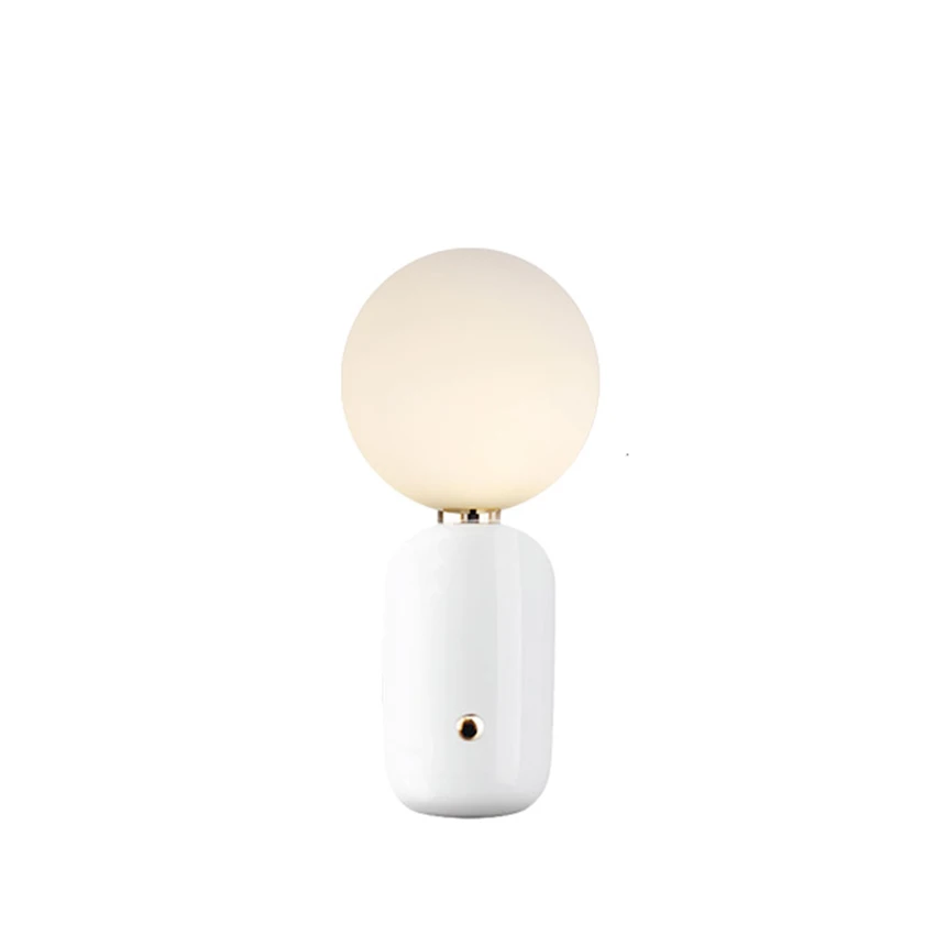 Nordic LED Glass Ball Table Lights Lighting Modern Living Room Study Reading Lamp Bedroom Bedside Desk Lamp Decor Light Fixtures