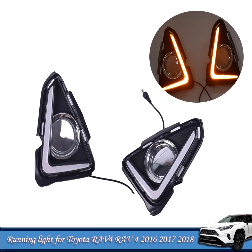 Fit For Toyota RAV4 RAV 4 2016 2017 2018 Car Accessories 12V LED DRL Daytime Lights Running Light Waterproof Fog Lamp | Автомобили и