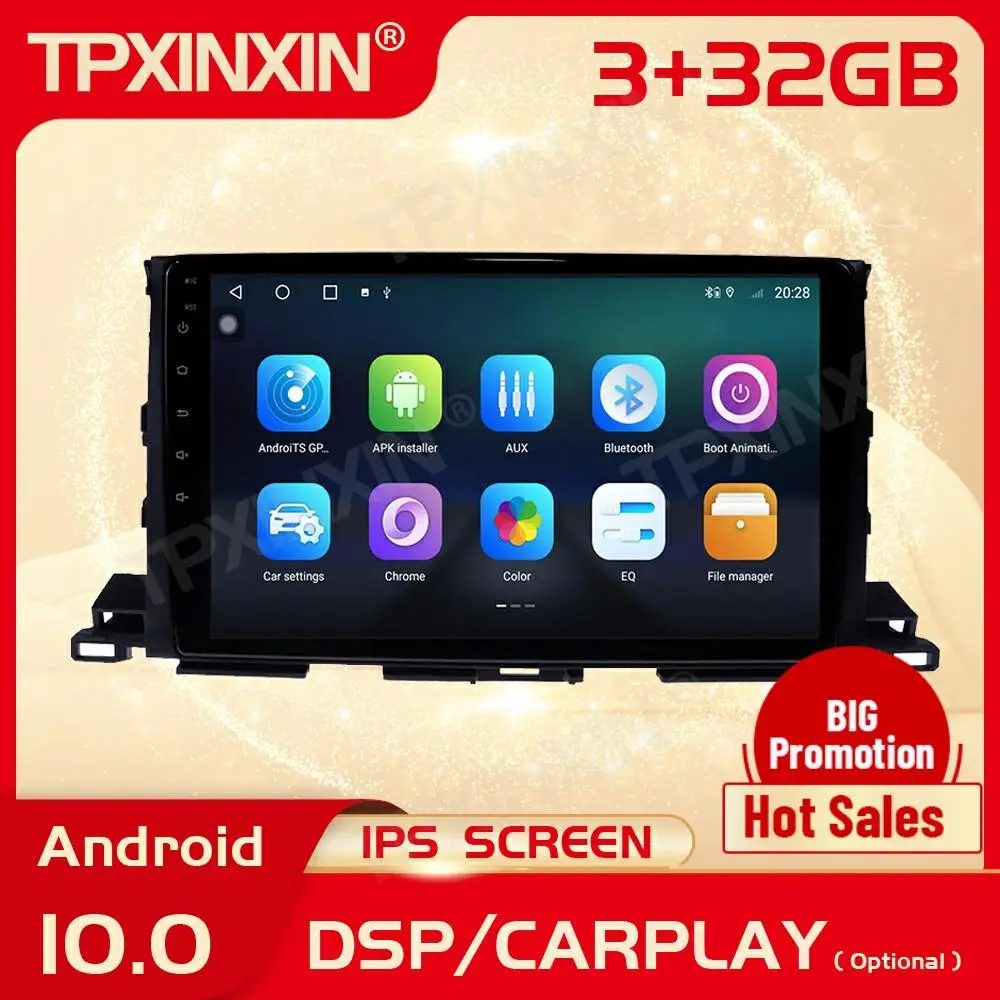 2 Din Carplay Android радиоприемник Мультимедиа Стерео для Toyota Highlander 2013 2014 2015 2016 2017 2018 BT