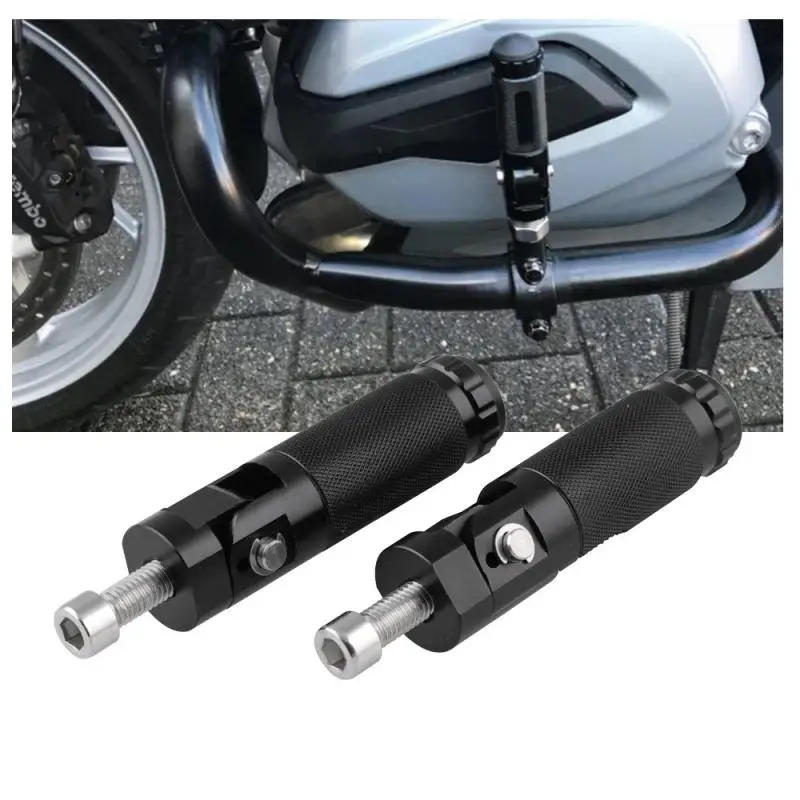 Universal Black Motor Bike Folding Footrests CNC Aluminum Motorcycle Foot Pegs Rear Pedals Set Motorcycle Accessories Parts