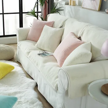 

High simulation fur sofacover warm plush slipcover single double three seat sofa cushion customize non-slip washable sofa cover