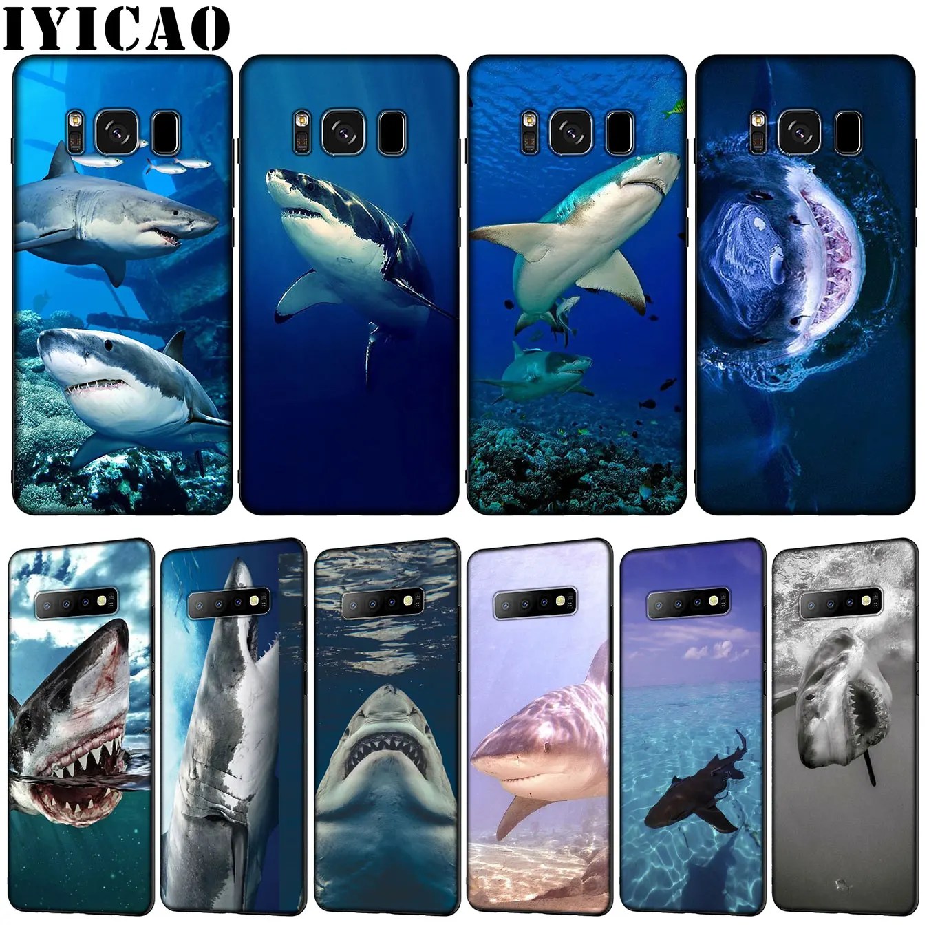 Мягкий Силиконовый ТПУ чехол для телефона IYICAO Killer in the ocean Shark Samsung Galaxy S20 Ultra S10 Lite S9