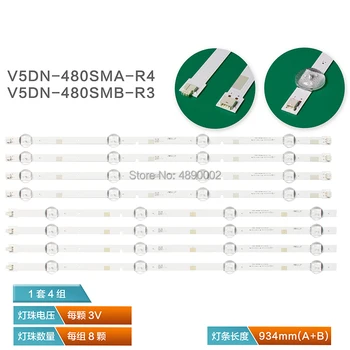 

Nuevo Kit 8 Uds tira de LED para iluminación trasera para Samsung UN48J5200 UN48J5000AF BN96-37296A 37297A 2015 SVS48 FCOM V5DN-