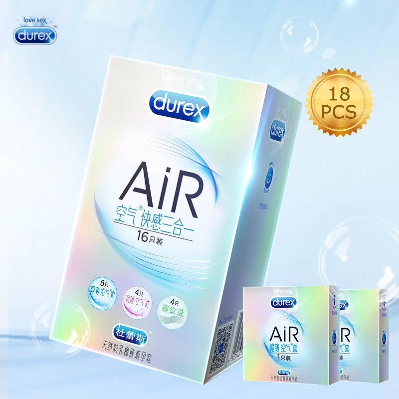 

Durex AiR 3in1 Invisible Ultra-thin Condom Natural Latex Rubber Penis Sleeve Adult Products For Men Sexual Toys Intimacy Goods