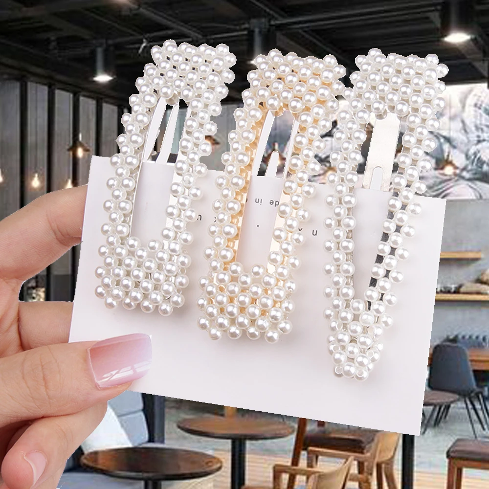 

Simulated-pearl Hairpins for Women Fashion Sweet Korean Style Young Girls Head Piece Hair Jewelry Barrette Handmade Hair Pins