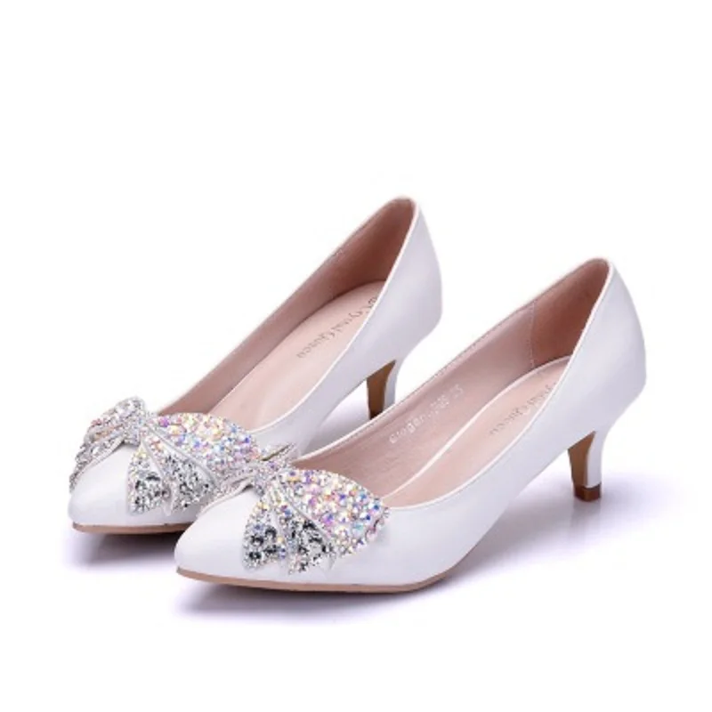 Туфли женские на высоком каблуке-шпильке 5 см с бантом | Обувь