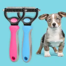 Расческа для собак, кошек, домашних животных, безопасная щетка для удаления волос, грабли из нержавеющей стали, нескользящий инструмент для выпадения котенка, щенка, аксессуары для красоты
