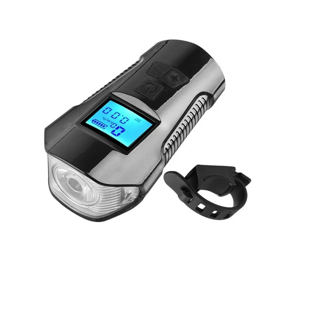 Велосипедный передний фонарь для велосипеда IPX6 Водонепроницаемый usb зарядка Безопасный свет с кронштейном и рогом
