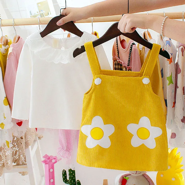 Новинка; платье принцессы с длинными рукавами для маленьких девочек; детская одежда; детское платье+ рюкзак с подсолнухами; одежда для малышей - Цвет: yellow A