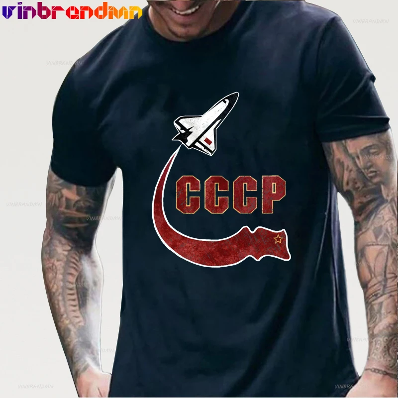 CCCP космической программы футболка Россия футболки СССР спутник на заказ Топы