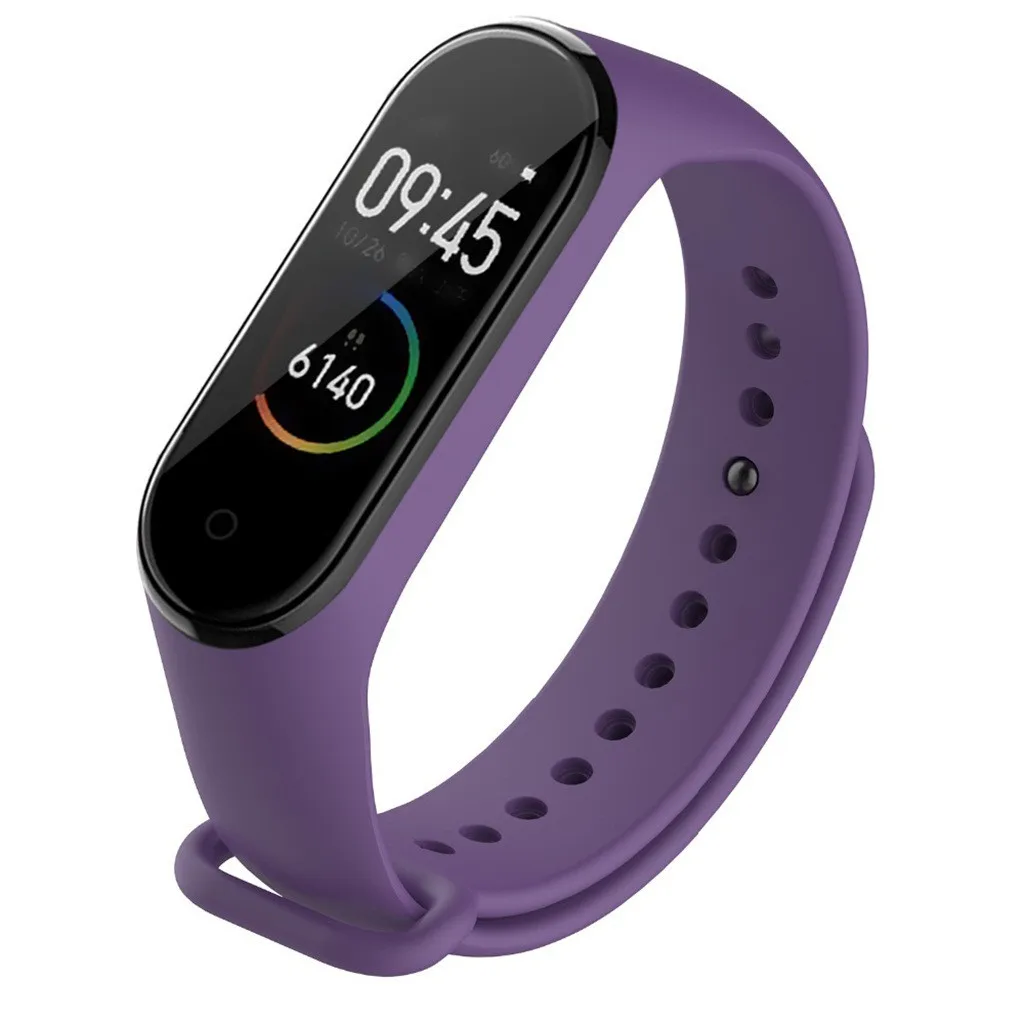 Смарт-часы дышащий силикон Young Band для Xiaomi Mi Band 4/3 сплошной цвет ремешок с круглой обратной пряжкой аксессуары