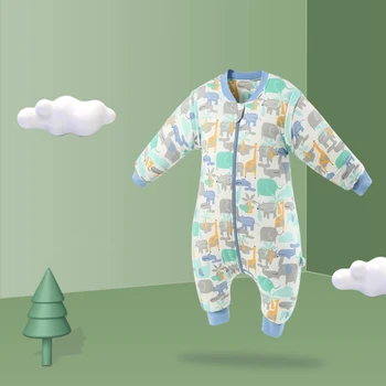 

Baby Sleeping Bag Wearable Long Sleeve Cotton Sleepwear Thick Warm Kid Sleepsack H55B