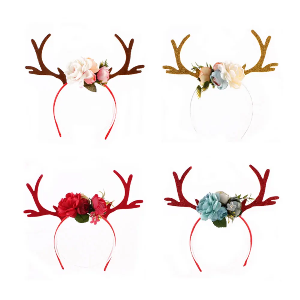 Рождественское украшение оленьи рога Ушная повязка на голову обруч для волос вечерние Детские ободки для волос подарки