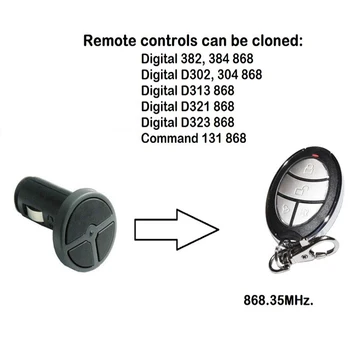 

For garage door remote D323-868 duplicator fixed code remote 868mhz.
