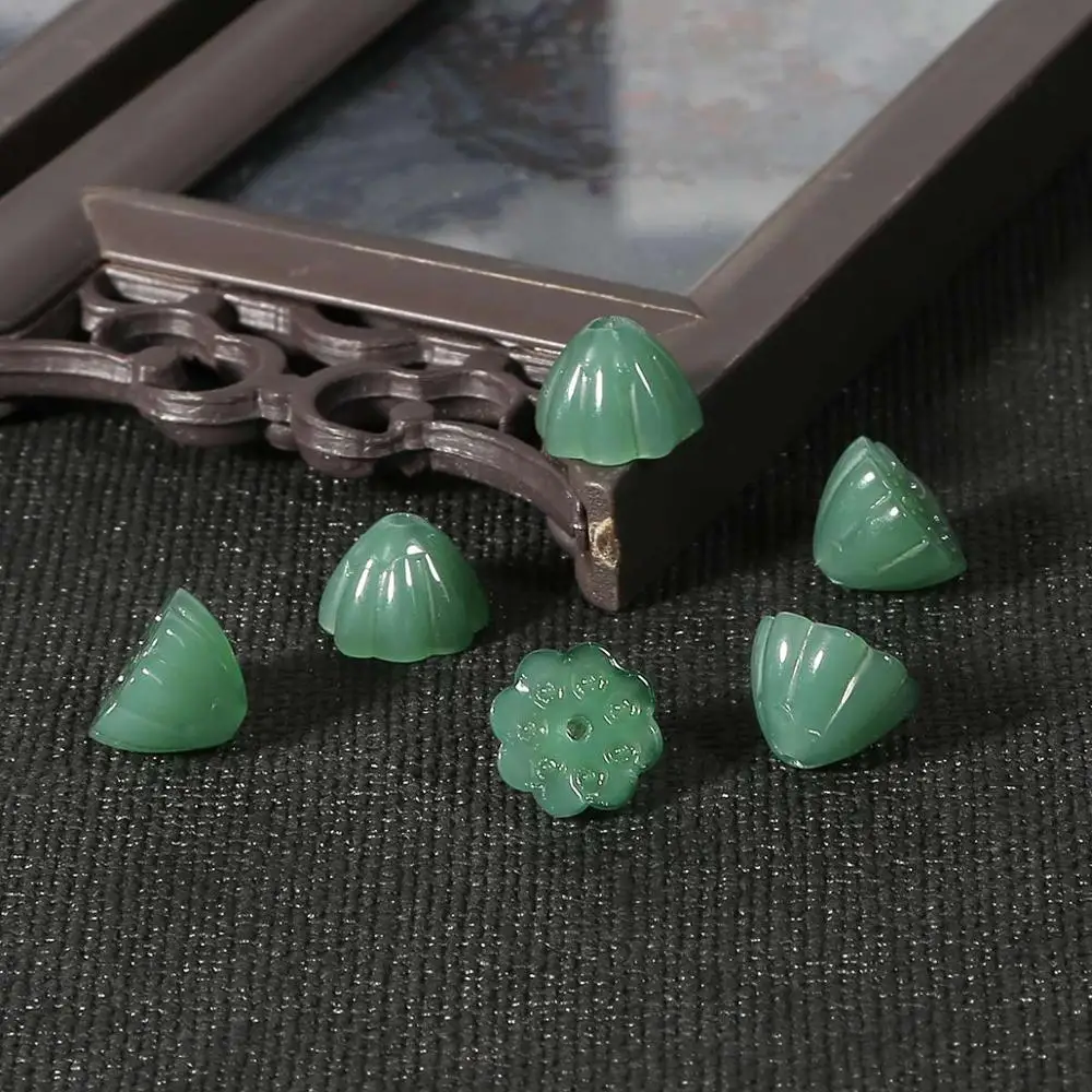 Dark Green 10 шт. 11x7 мм Цветной Стекло хрустальные бусины цветок бусины «Лотос» для ювелирных изделий ручной работы DIY серьги браслет Шарм, изготовление украшений - Цвет: Dark Green