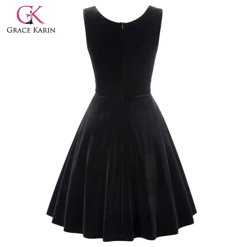 sleeveless black velvet dress