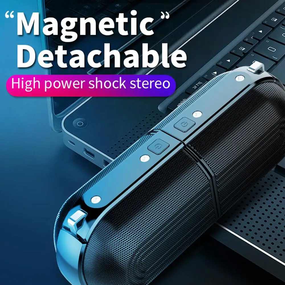 

New OVEVO D20 Waterproof Magnetic bluetooth speaker Split-Type USB Mini Wireless Bluetooth Speaker 2 pieces  