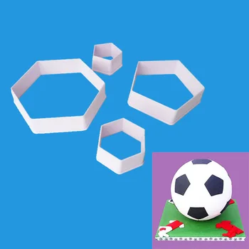 

4 Pcs Football Fondant Cookie Cutter Cake Mold Food Grade Plastic Bakeware Fondant Cake Decorating Tools Baking Accessories
