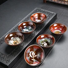 JIA-GUI LUO керамическая чашка кунг-фу чайная чашка Tianmu глазурь маленькая чайная чаша дорожная чашка Tazas De ceramic a Creativas I052