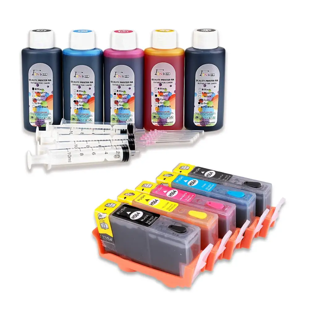 Сменные комплекты чернил для hp 178, работа с hp Deskjet 3070A 3520 Photosmart 5510 5515 5520 5521 6521 6510 6520 7510 принтер - Цвет: HP178 and 100ml 5 C
