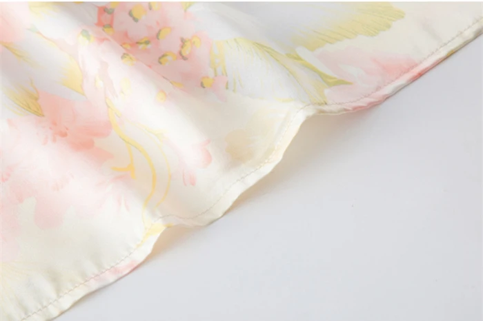 Бесплатная доставка 100% натурального шелка с цветочным рисунком Ночная рубашка основной Ночное Мягкая пижамы для ухода за кожей модное