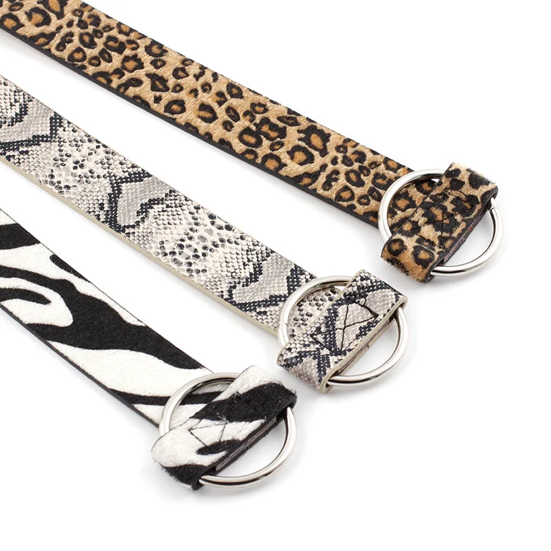 

Women Belt Circle Round Buckle Needle Free Adjustable Wide Belt Women Fashion Leopard Snake Pattern Jeans Pants Female Vintage