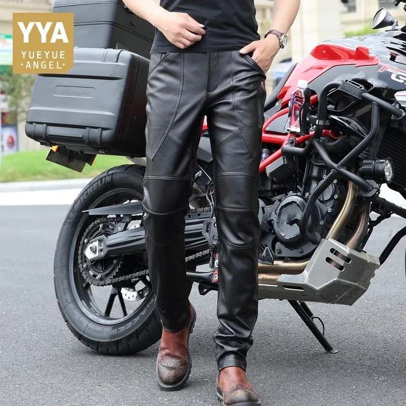 2020 Nieuwe Aankomst Mannelijke Broek Mode Echt Leer Man Skinny Broek Slim Fit Motorfiets Broek Casual Mannen Potlood Broek 2020 Nieuwe Aankomst Mannelijke Broek Mode Echt Leer Man Skinny Broek Slim Fit Motorfiets Broek Casual Mannen Potlood Broek