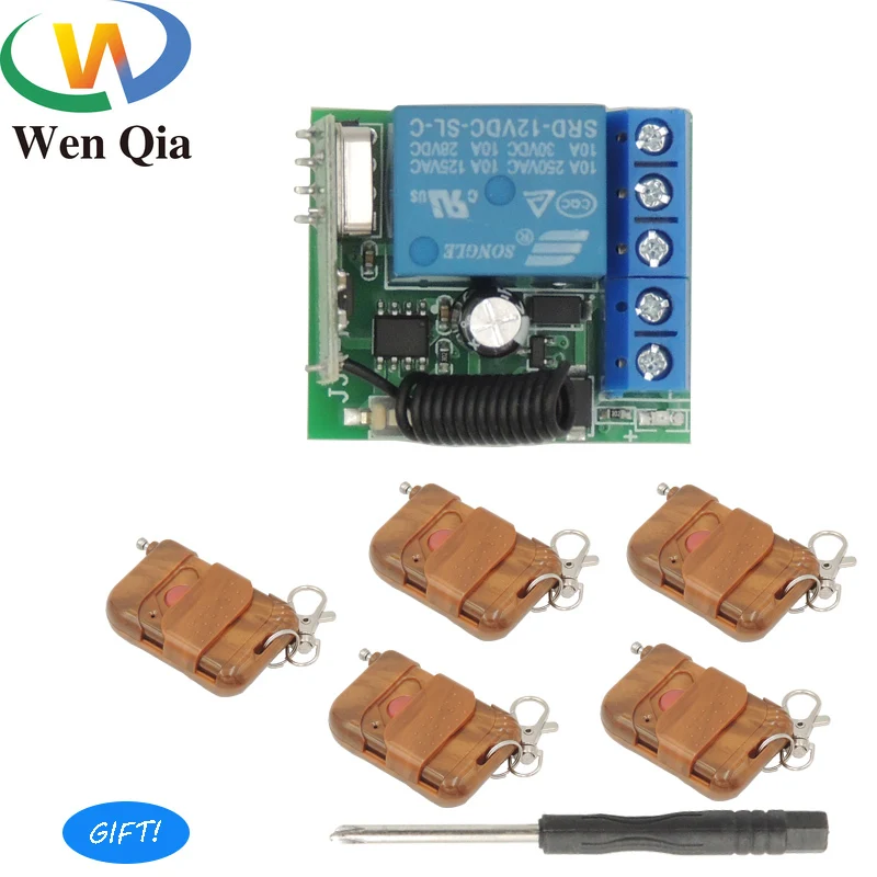 

433 MHz Wireless Remote Control Switch Module DC 12V 1CH RF 1 Button Transmitter Electronic Lock Car Door Led Light Control Lamp