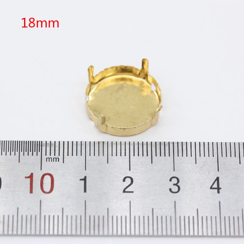 18mm round 30p круглый/груша/Овальный/прямоугольник/треугольник/квадрат/navette кабошон Драгоценности золотые пустые когти установка для Швейные Кристаллы Стразы - Цвет: 18mm round