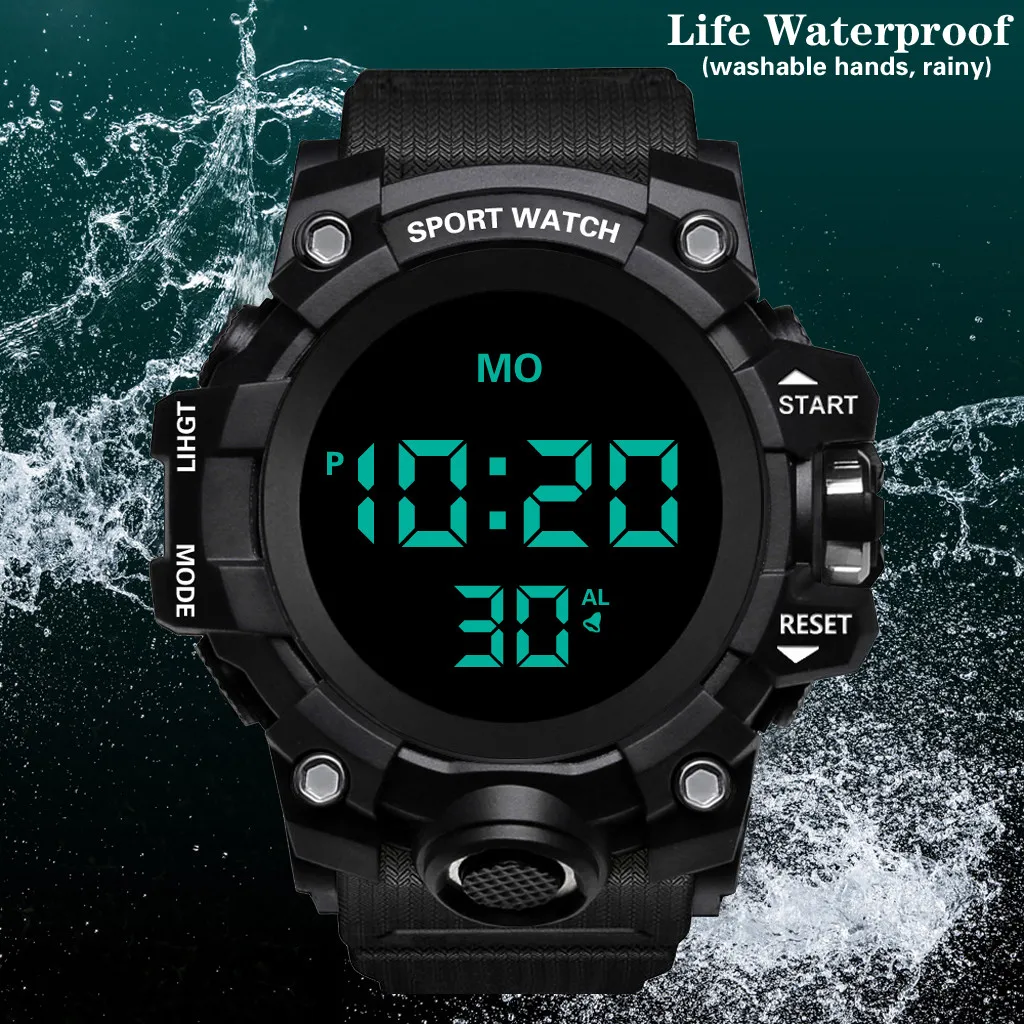 

Luxury Mens Digital LED Watch Date Sport Men Outdoor sport watch Electronic digital Watch gifts Men's wrist luminous watch for s