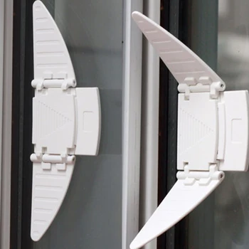

2pcs Wing Shape Easy Install Multifunction Home Office Protective Bedroom Cabinet Child Door Window Safety Lock