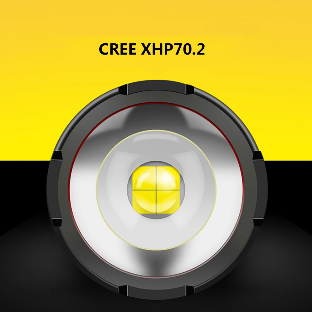 Светодиодный фонарик Cree xhp70.2 5000 люмен USB зарядка ударопрочный Самооборона