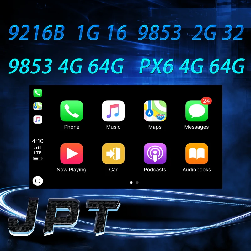 

JPT Android 9.0 4G+64G DSP Carplay PX6 9853 Radio Multimedia Player GPS Navigation For Toyota Corolla E140/150 2007-2013