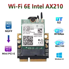 Banda dupla 2974mbps sem fio adaptador wi-fi 6e mini pci-e intel ax210 wifi cartão bluetooth 5.2 802.11ax 2.4g/5g/6g do que intel ax200