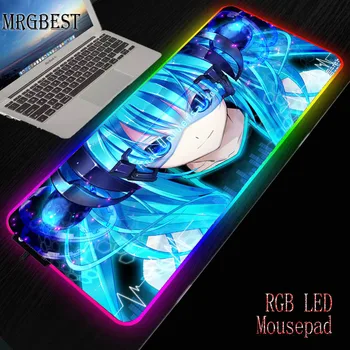 

MRGBEST Anime Blue Hai Girl Hatsune Miku Large RGB Mousepad Game Player Computer Non-slip Lockedge Mouse Pad Keyboard CSGO
