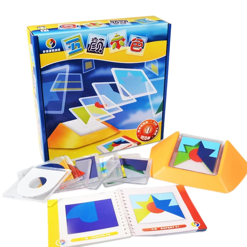 

100 Challenge Color Code Puzzle Games Tangram Jigsaw Board Puzzle Toy Children Kids Develop Logic Spatial Reasoning Skills Toy