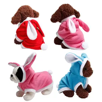 

Pet Clothes for Small Dogs Cats Winter Soft Comfortable Fleece Puppy Hoodies Cute Rabbit Cosplay Costumes