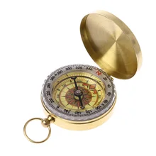 Чистый медный Раскладушка Компас со светящимися карманными часами компас портативный открытый многофункциональный металлический измерительный инструмент линейка