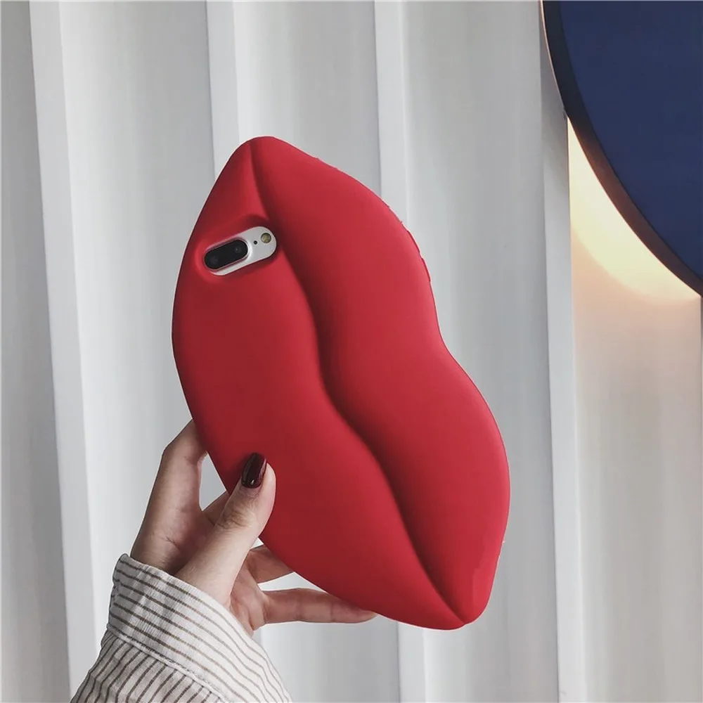 Модный 3D сексуальный чехол для телефона с красными губами Iphone XS Max XR X 10