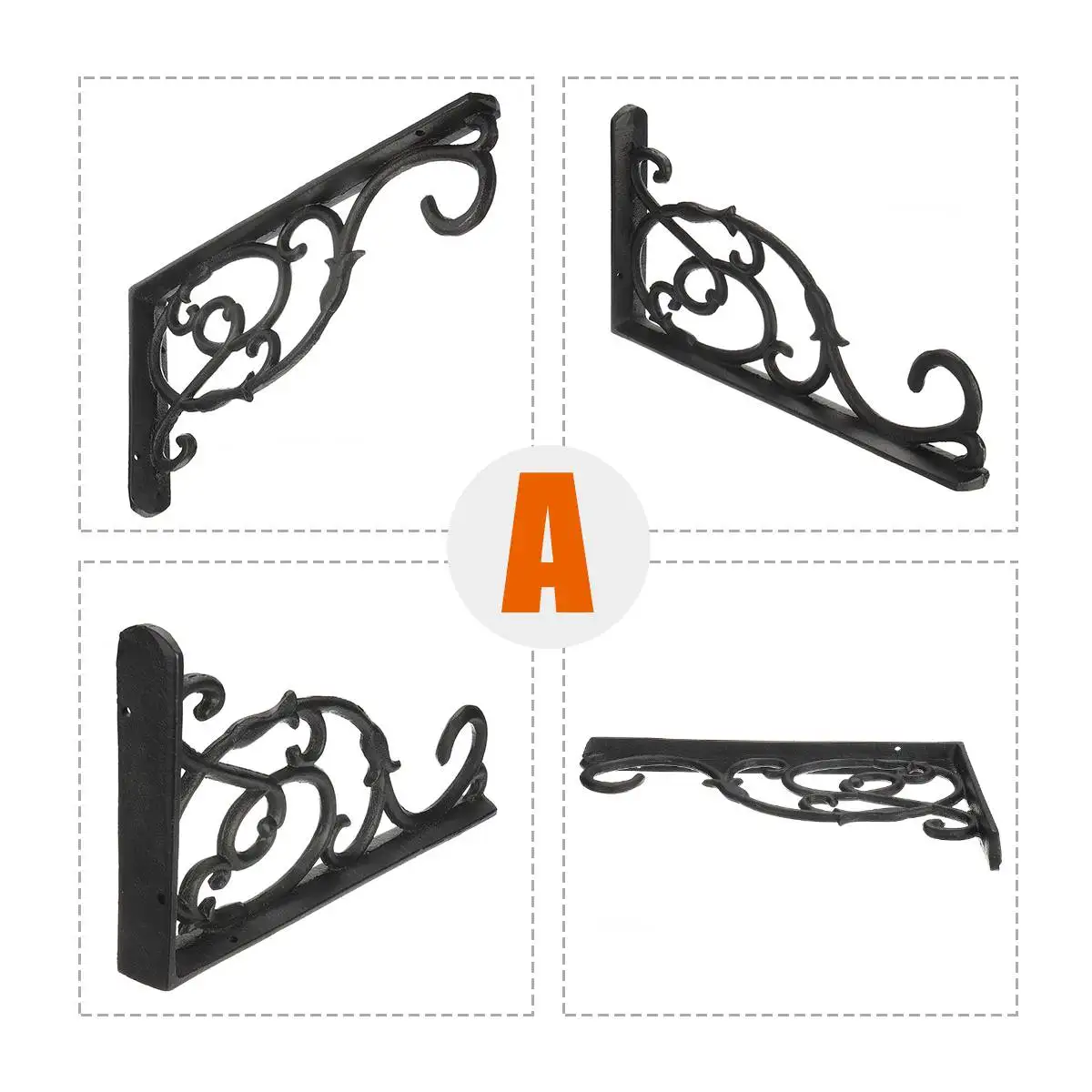 1pcs 주철 삼각형 각도 브래킷 무거운 지원 금속 릴리스 캐치 지원 벽 마운트 선반 브래킷 홈 diy 장식
