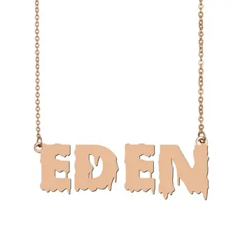 

Eden Name Necklace , Cool Bloody Art Name Necklace for Halloween and Santa's Day Jewelry Gift for Kids Boys Girls