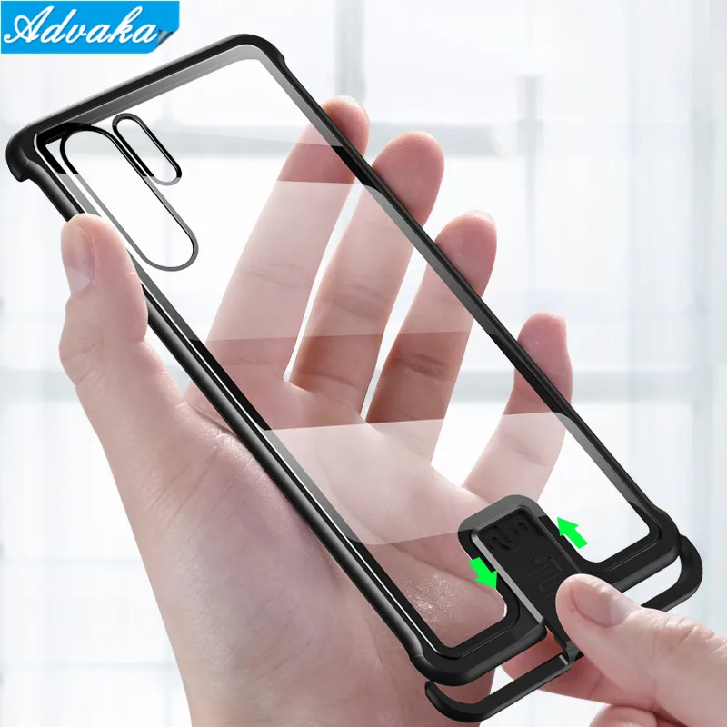 

Advaka New Anti-knock Push-pull Structure Back Tempered Glass Case For Huawei P30 Mate 20 Honor 20 Nova 5 Pro Phone чехол