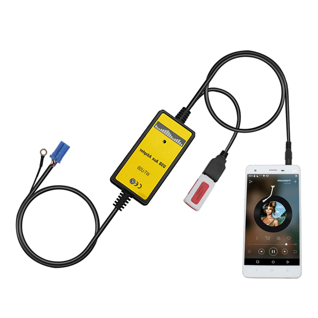 Car Audio AUX Adapter MP3 3.5mm USB Interface CD Changer for Volkswagen Skoda Golf Passat Spuerb Octavia 8pin QX010