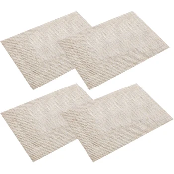 

1 Set of 4 Table Mats, Theme Restaurant Table Mats, PVC Waterproof Placemats, Western Placemats, Heat-Insulated Placemats