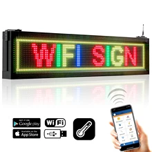 Panneau LED P10 RGB plein air, 104CM, affichage polychrome de marque, Wifi/u disk, texte Programmable, panneau publicitaire avec température 
